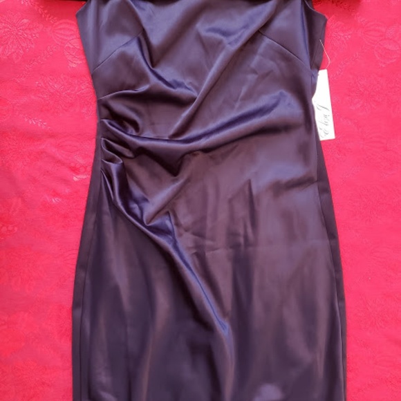 Eliza J Off The Shoulder Side Pleated Sheath Dress - Picture 2 of 7